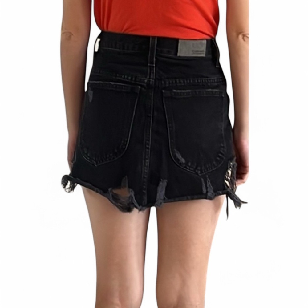 Carmar Denim x Revolve Beatrice Black Distressed Denim Mini Skirt. Size 25/0 - Picture 3 of 9